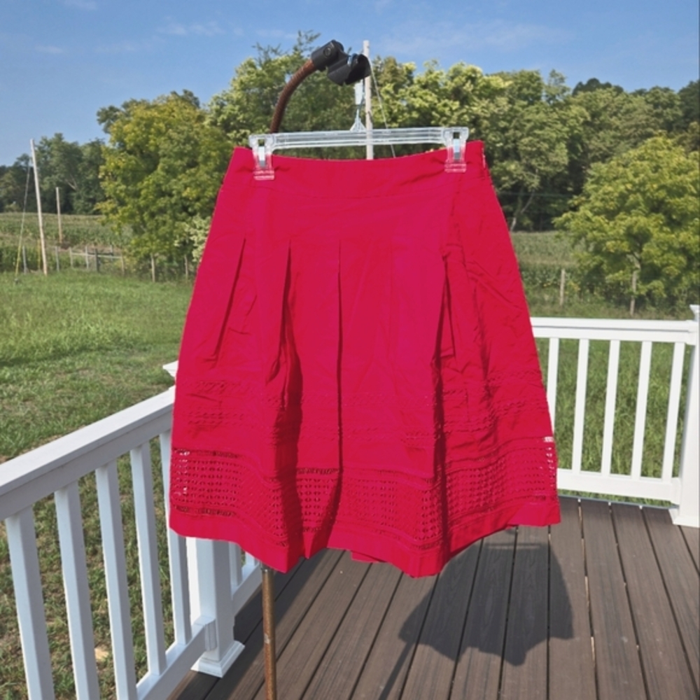 Brand New Talbots Apple Red Cotton Skirt 6P